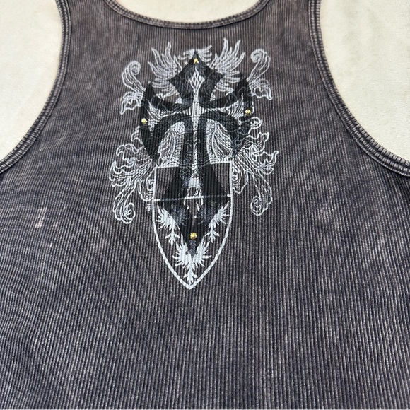 Bejeweled by Susan Fixel Distressed Tank ~ Swarovski Crystals & Metal Studs - Picture 6 of 10